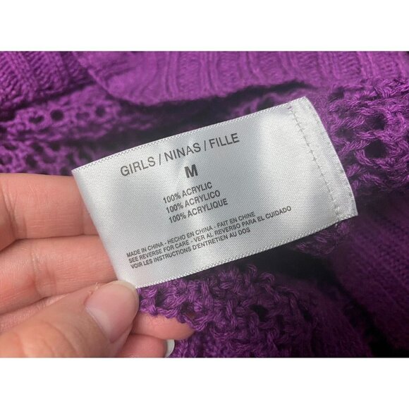 L.E.I. Women's Juniors Crop Sweater Size Medium M Purple Knit - Picture 6 of 6